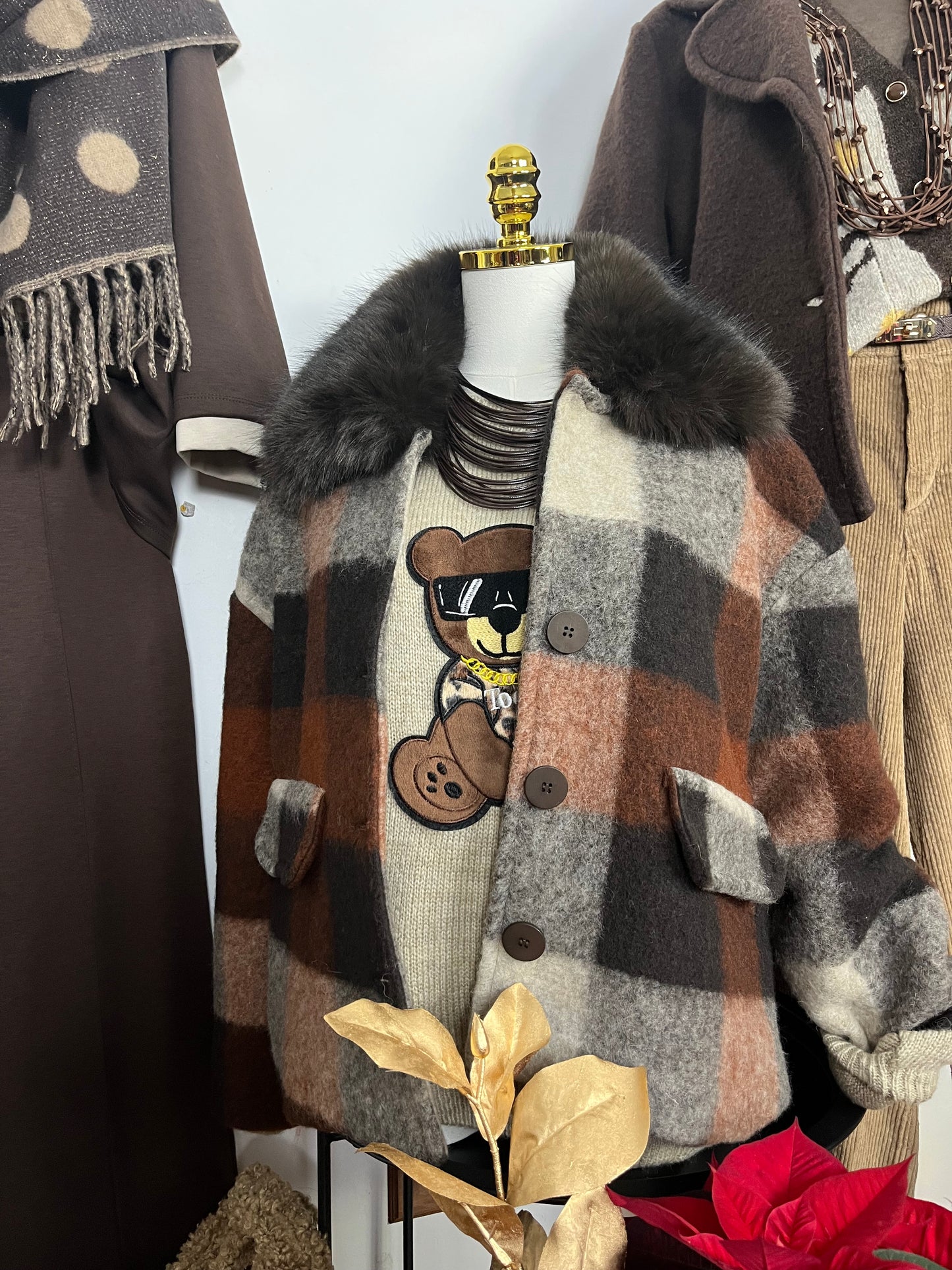 Giacca Cropped in Lana cotta Quadri ⚫️