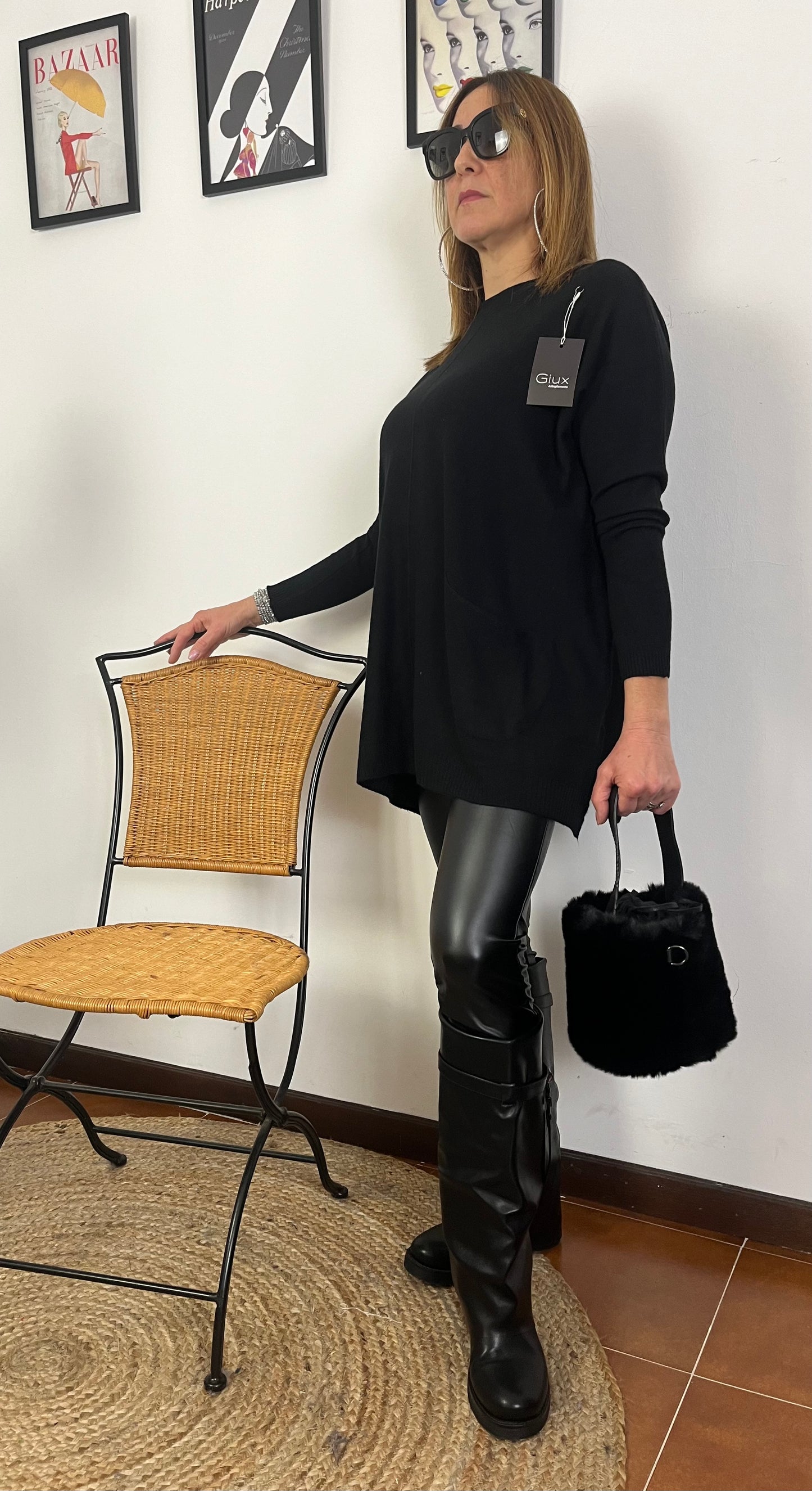 Maxi Maglia con tasche ⚫️