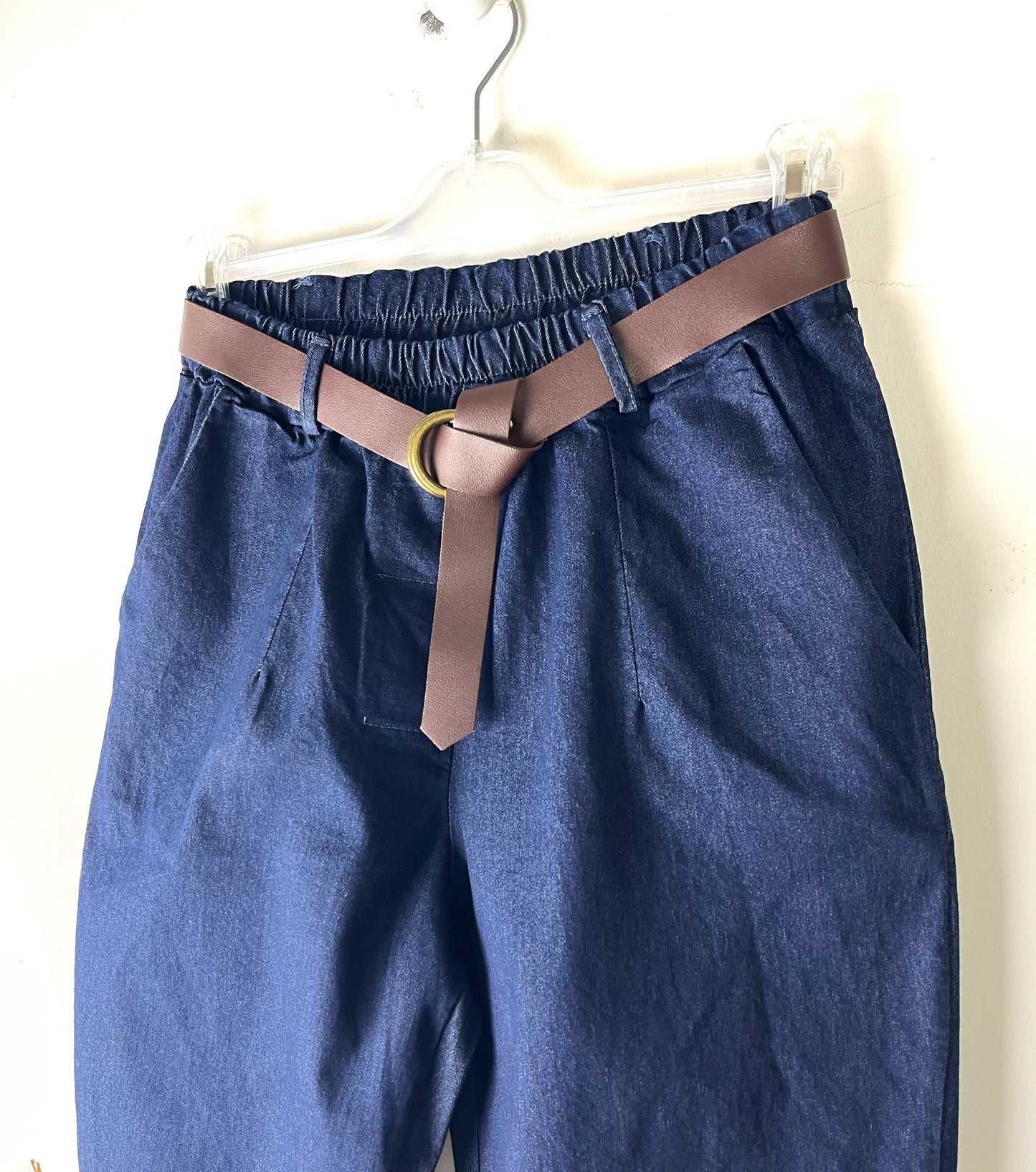Jeans blu Ovetto, modello ballon, vita alta con elastico