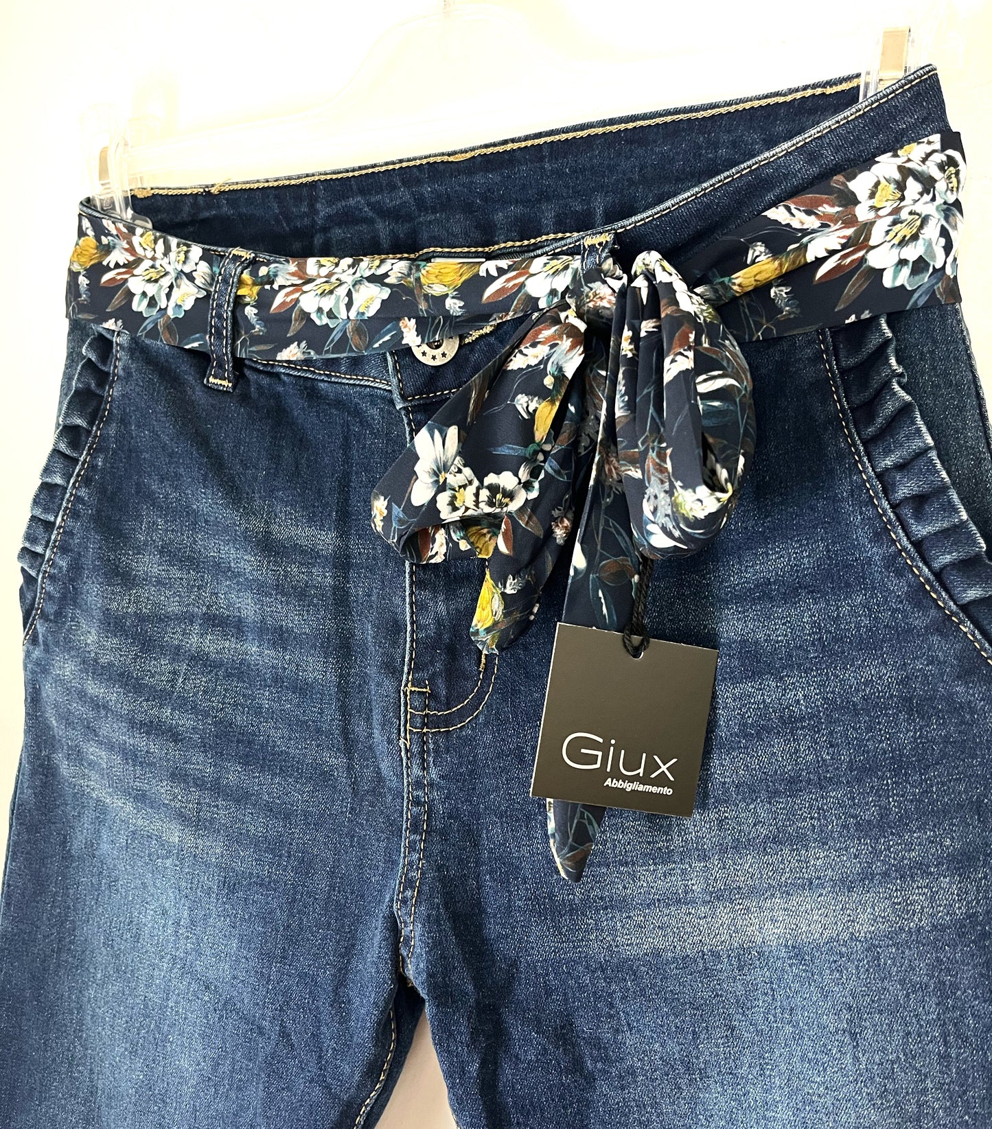Jeans Arriccio 🍁elasticizzato vita medio alta, blu scuro