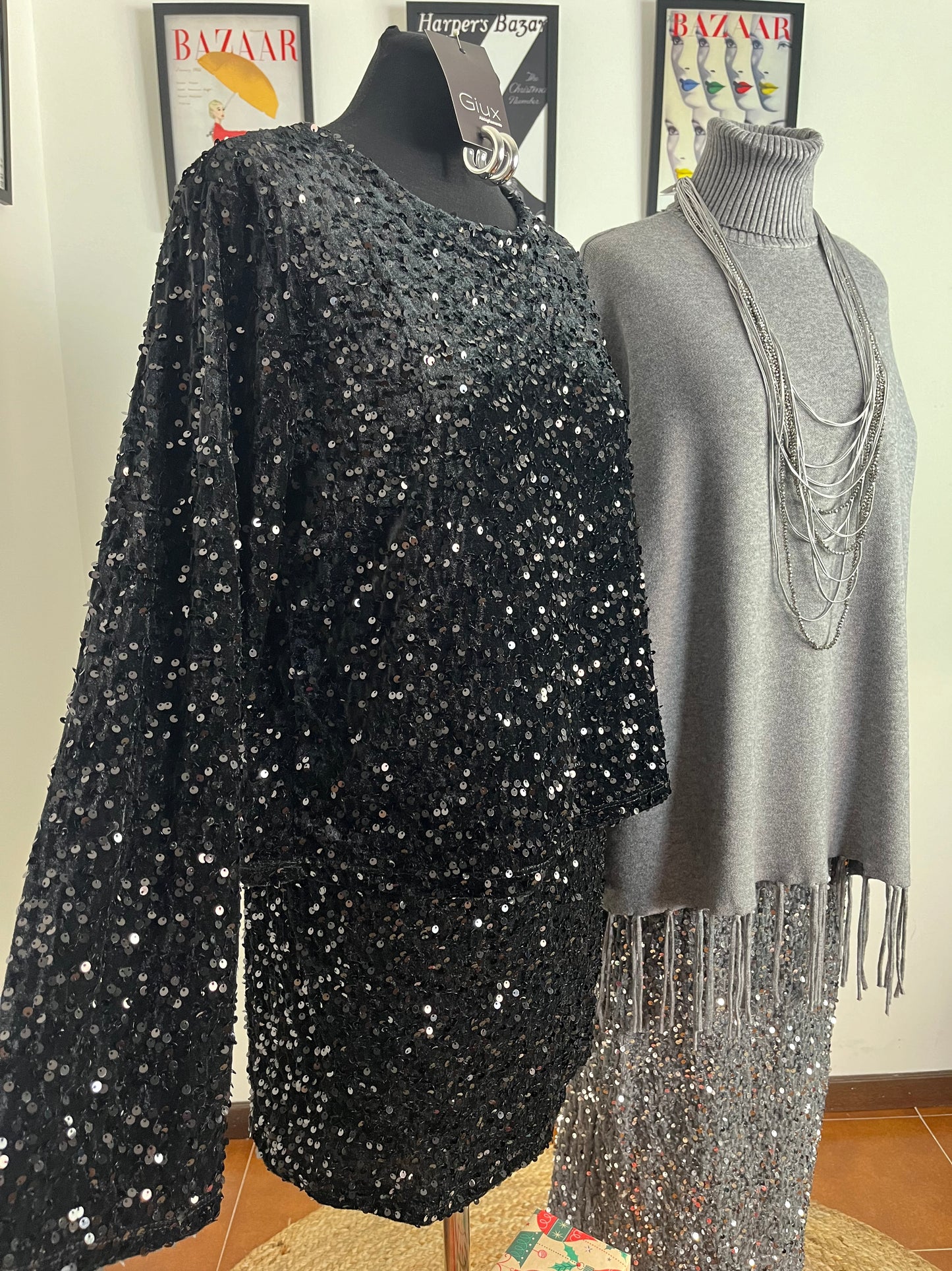 Blusa Fiocco Paillets ⚫️