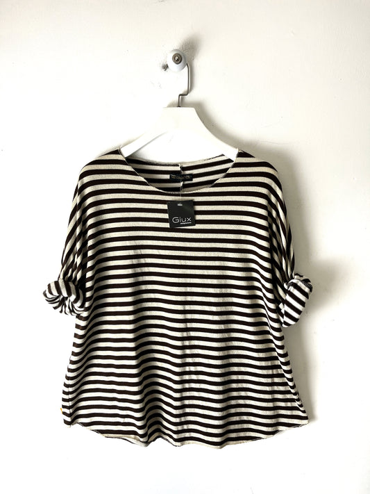 Maglia rigata con lurex, manica lunga