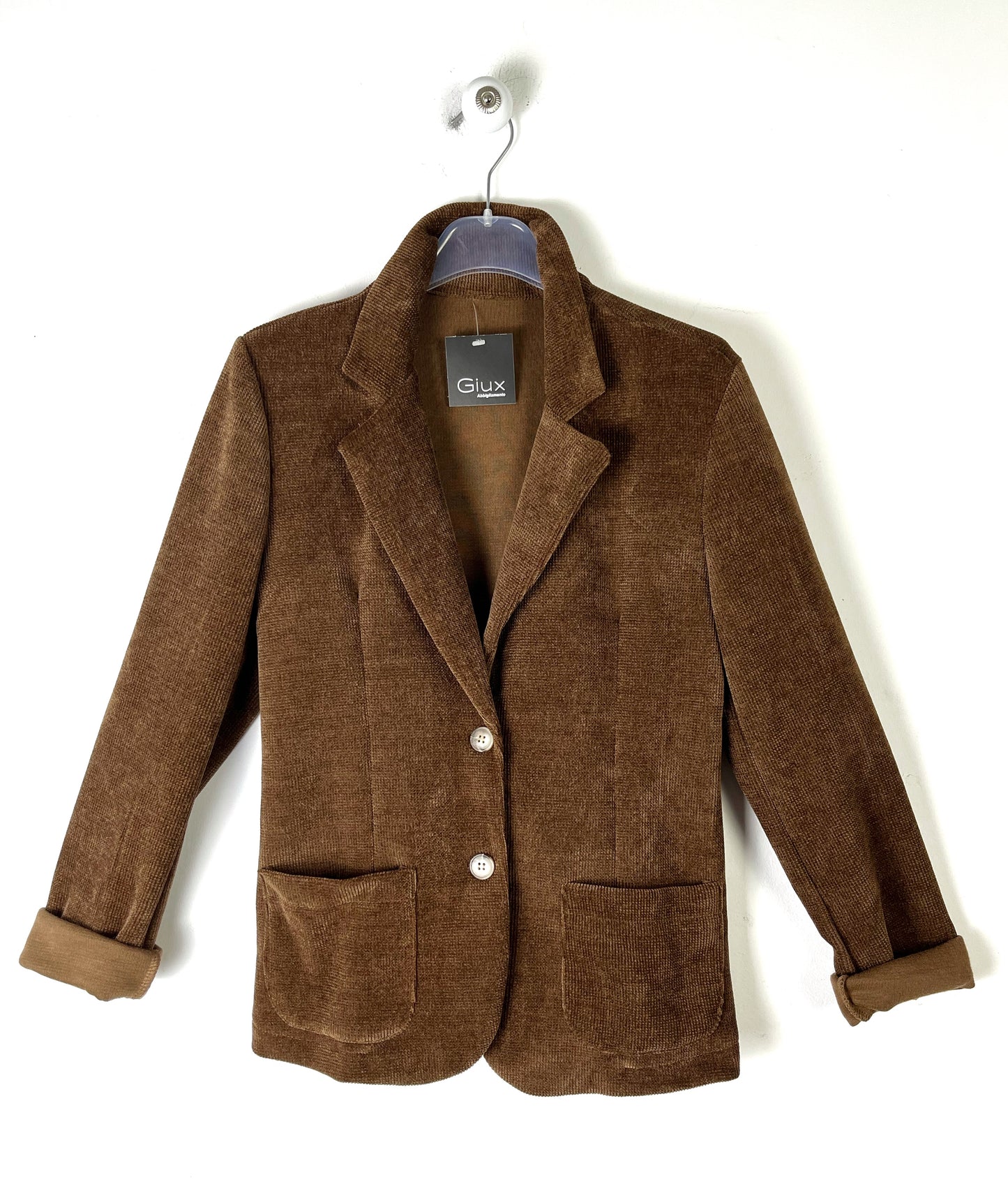 Blazer in morbida ciniglia, taglio classico