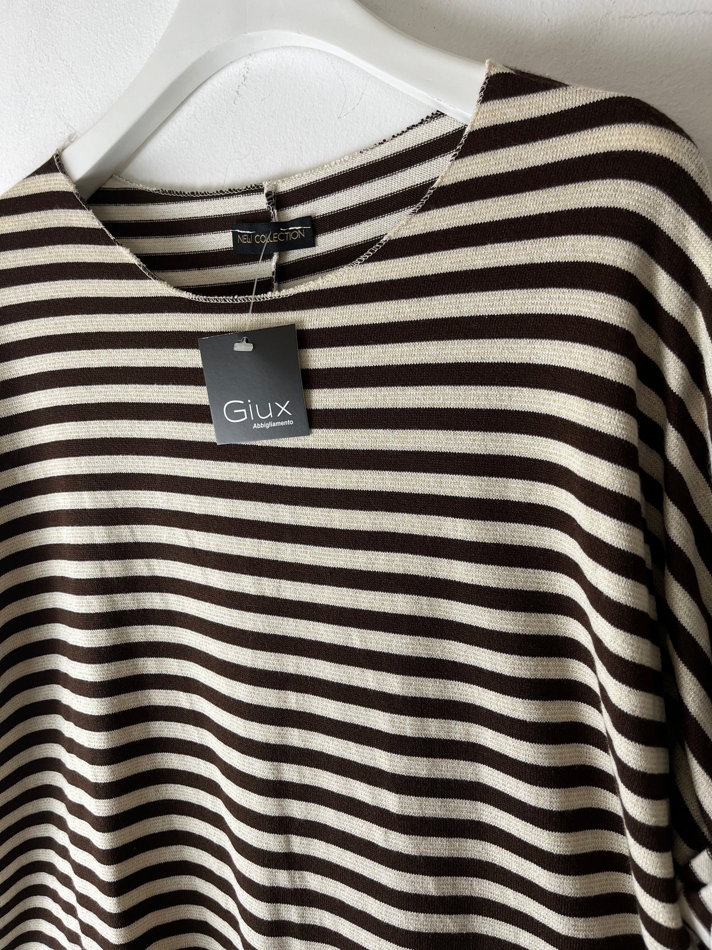 Maglia rigata con lurex, manica lunga