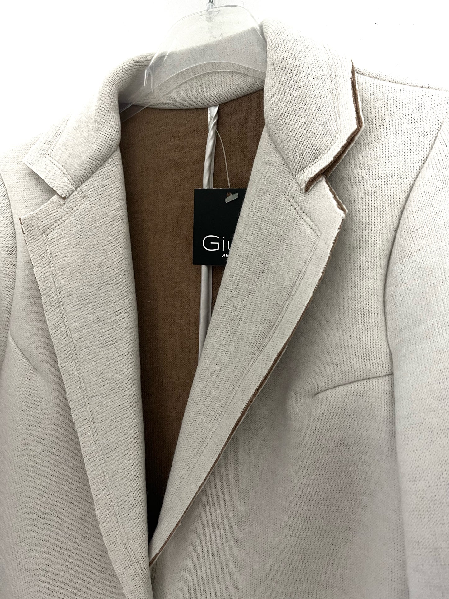 Blazer classico bicolore beige/tabacco, calda viscosa
