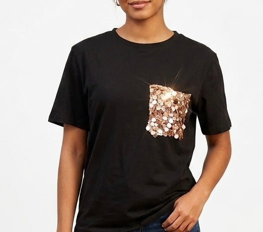 T-shirt Paillettes ⚫️