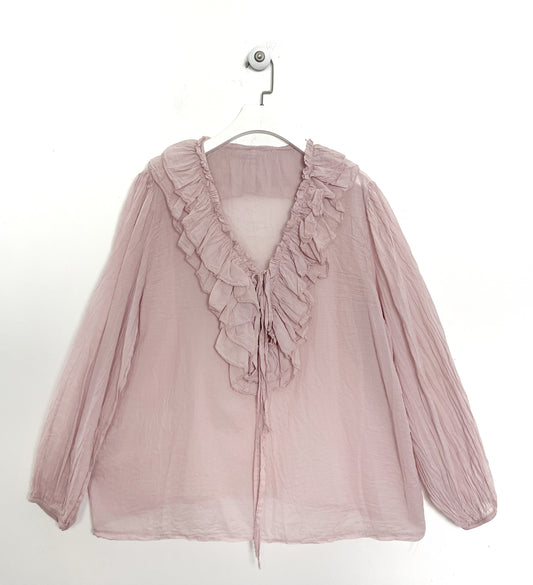 Camicia Volant in tela di cotone ⚫️