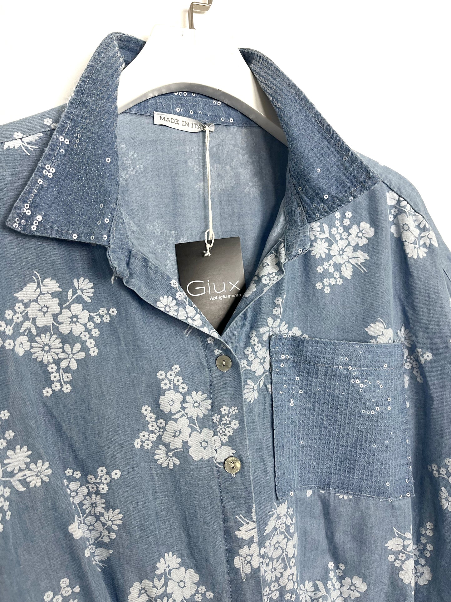 Camicia in jeans leggero Fiori ⚫️