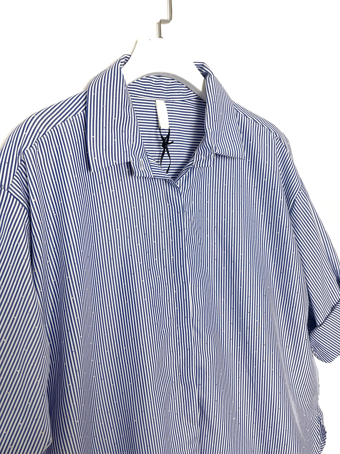 Camicia Rigata Strass ⚫️