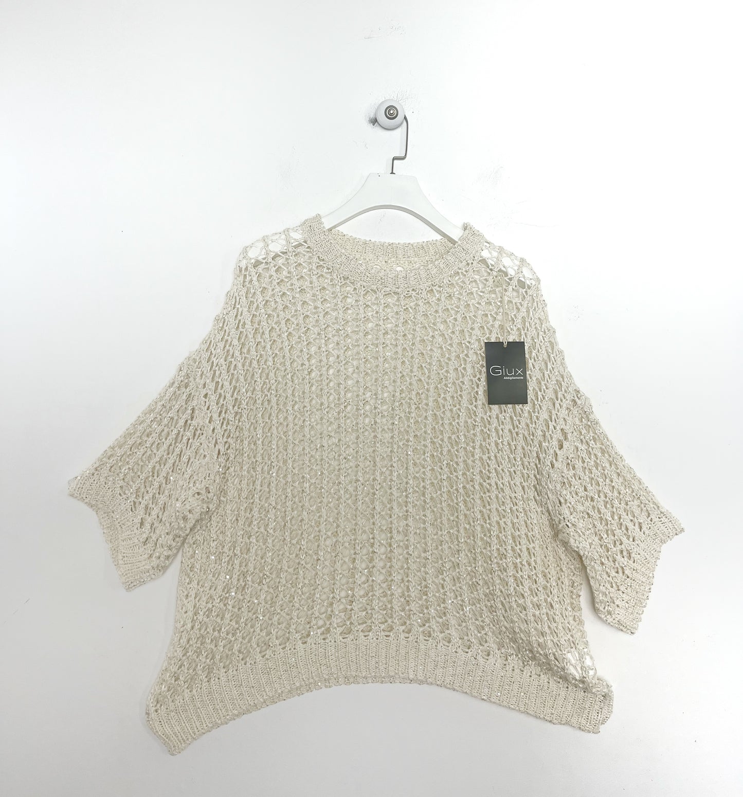 Maglia traforata con Mini Paillets ⚫️