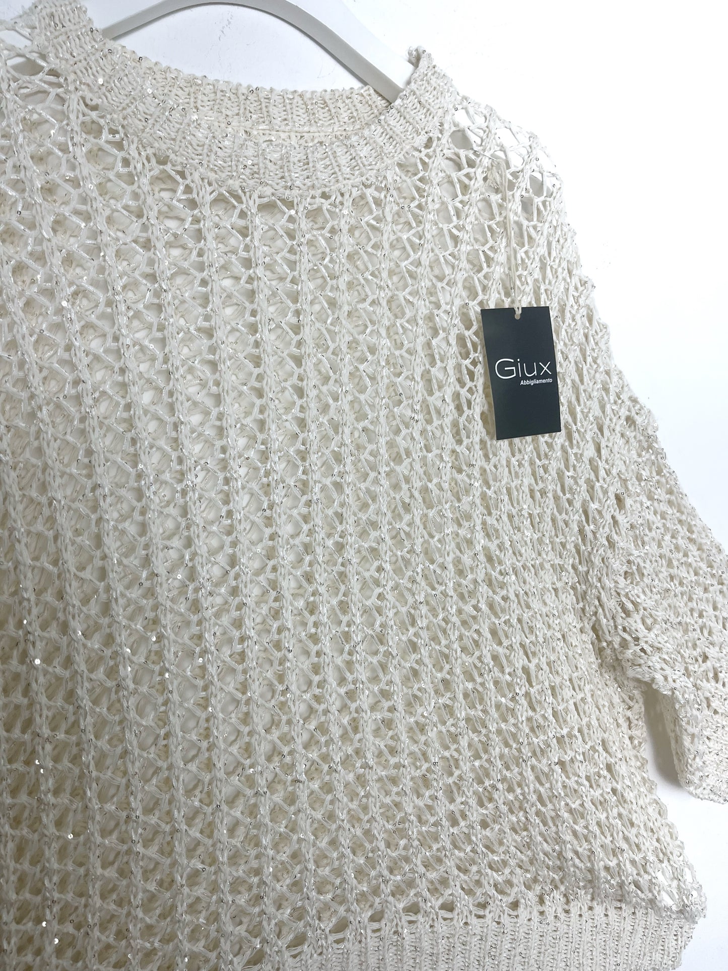 Maglia traforata con Mini Paillets ⚫️
