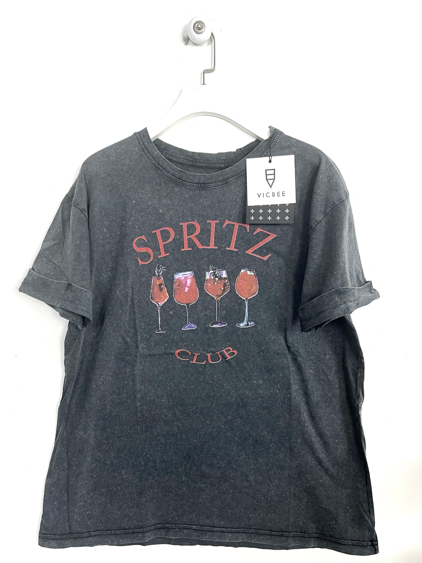 T-shirt Vicbee Fit Spritz Stone Wash⚫️
