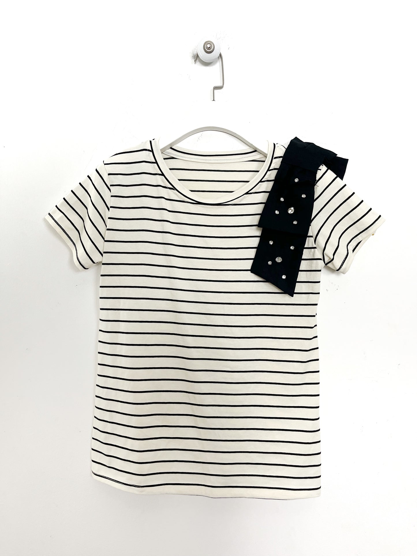 T-shirt con Fiocco e Strass