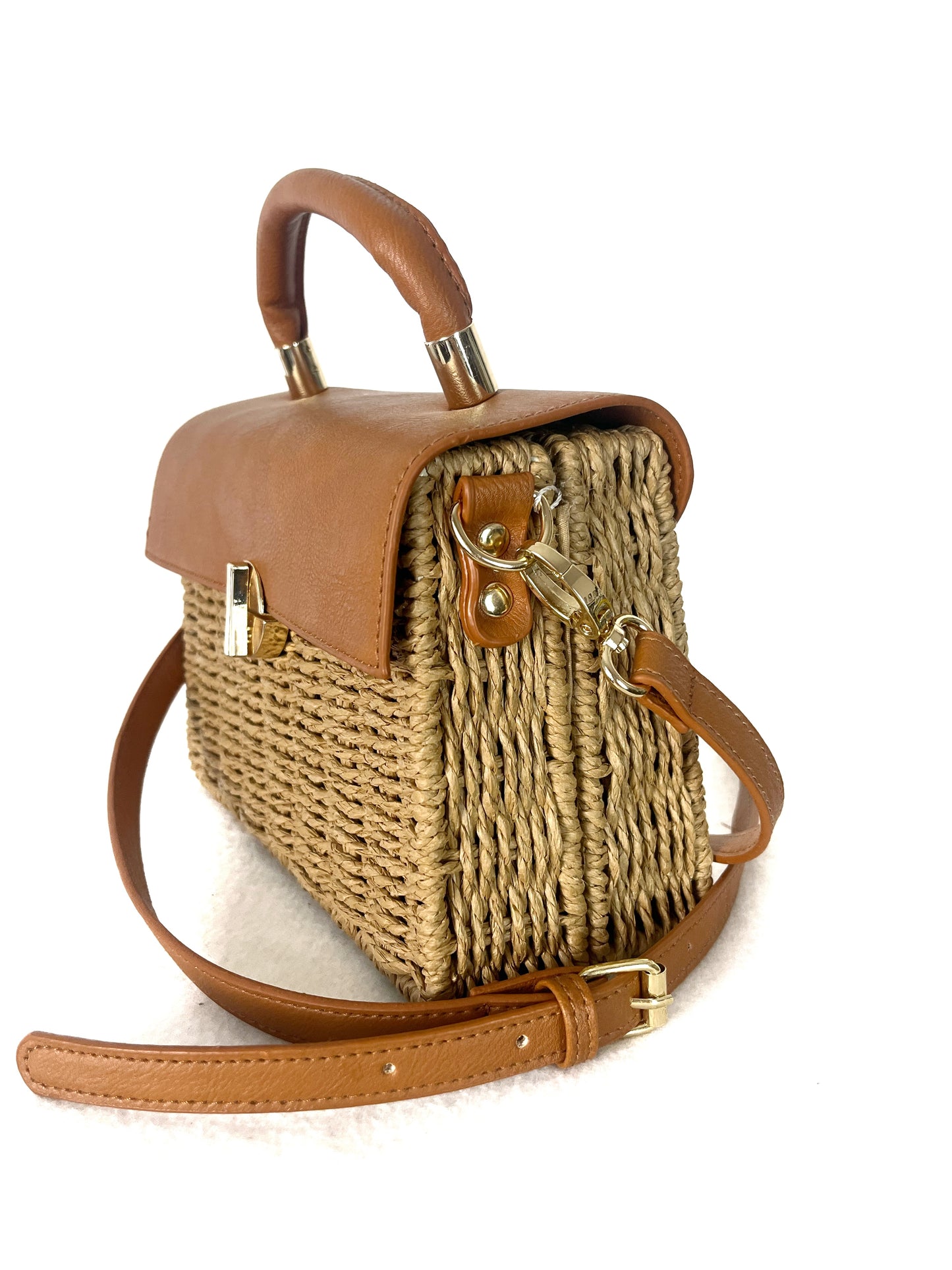 Borsa rigida in rafia