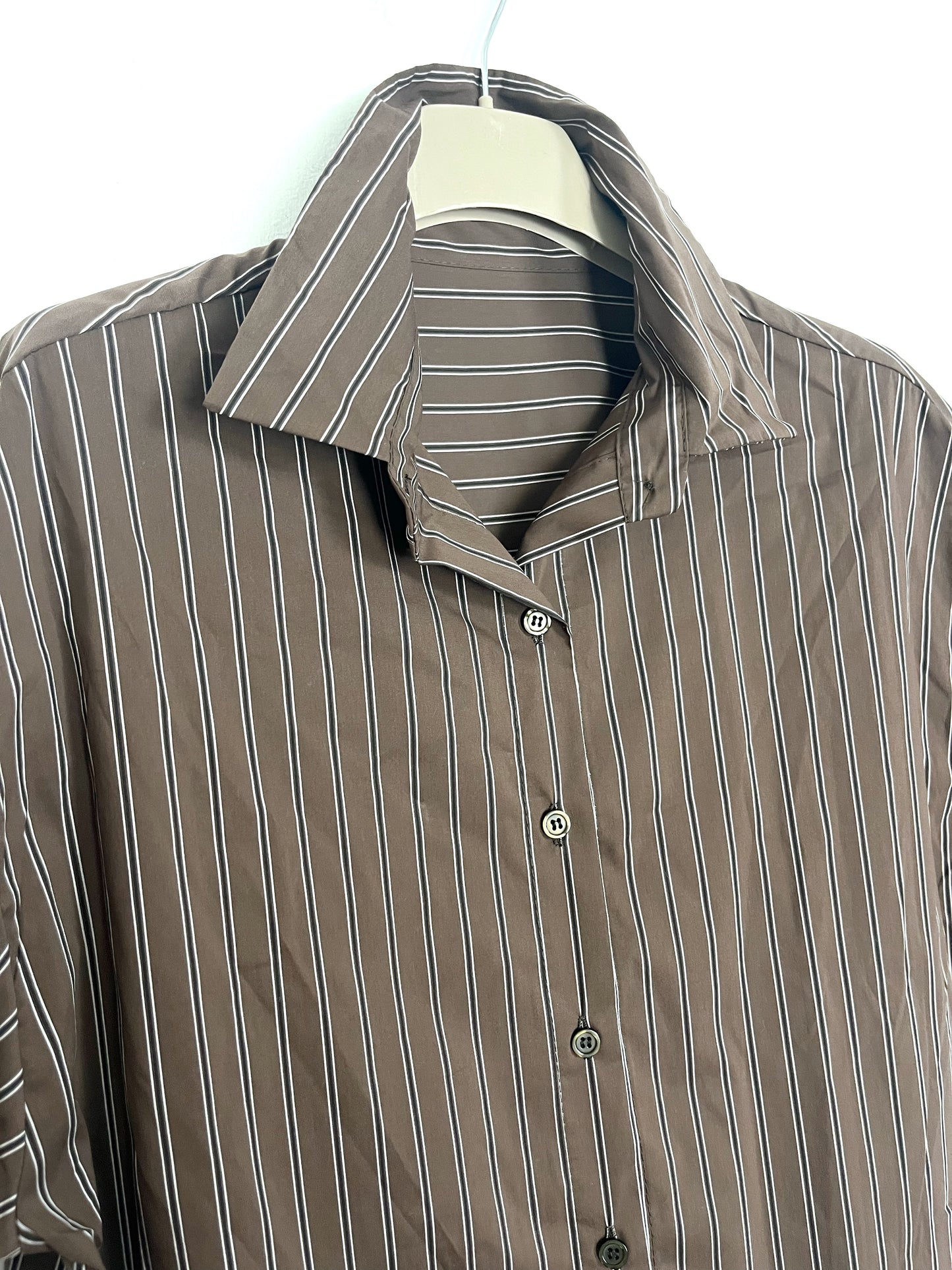 Camicia Gessata Cioccolato ⚫️