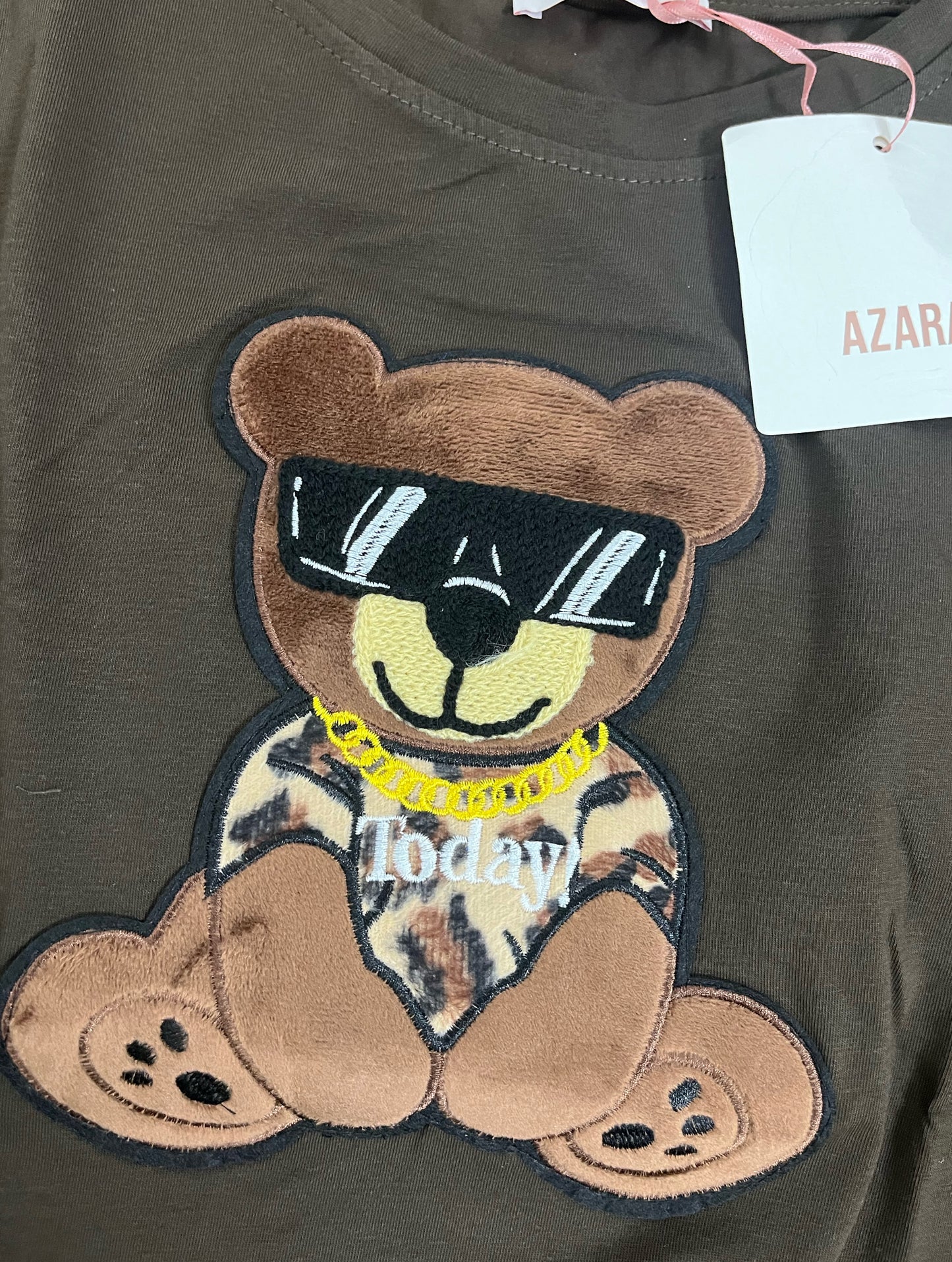 T-shirt Teddy Today manica lunga slim ⬛️ Cioccolato