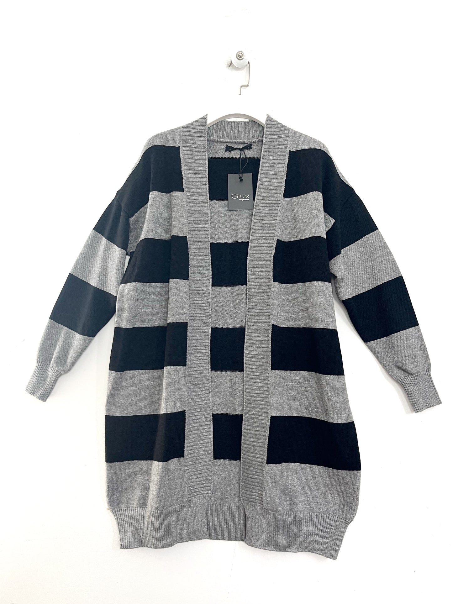 Cardigan lungo rigato ⬛️