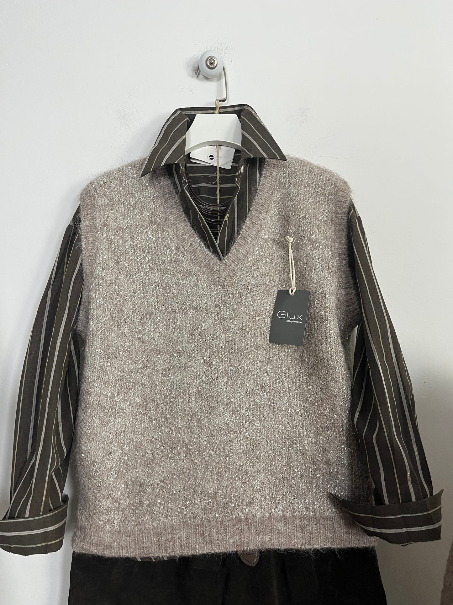 Camicia Gessata con Lurex⚫️