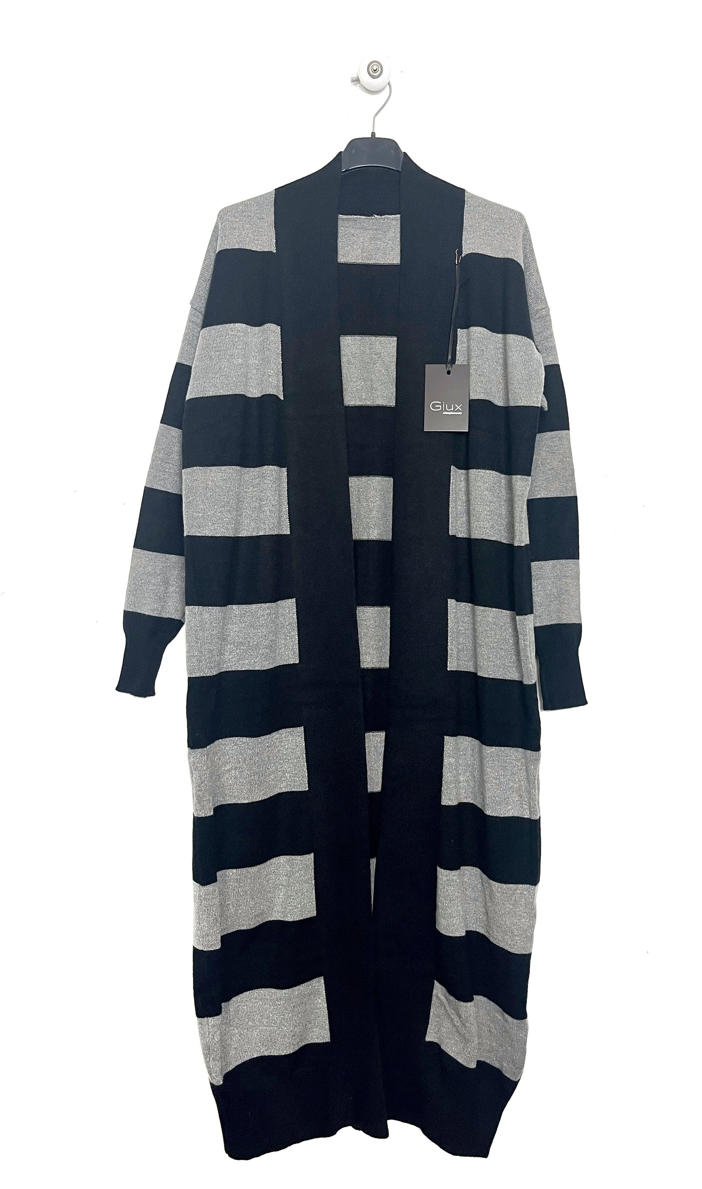 Maxi Cardigan lungo rigato ⬛️