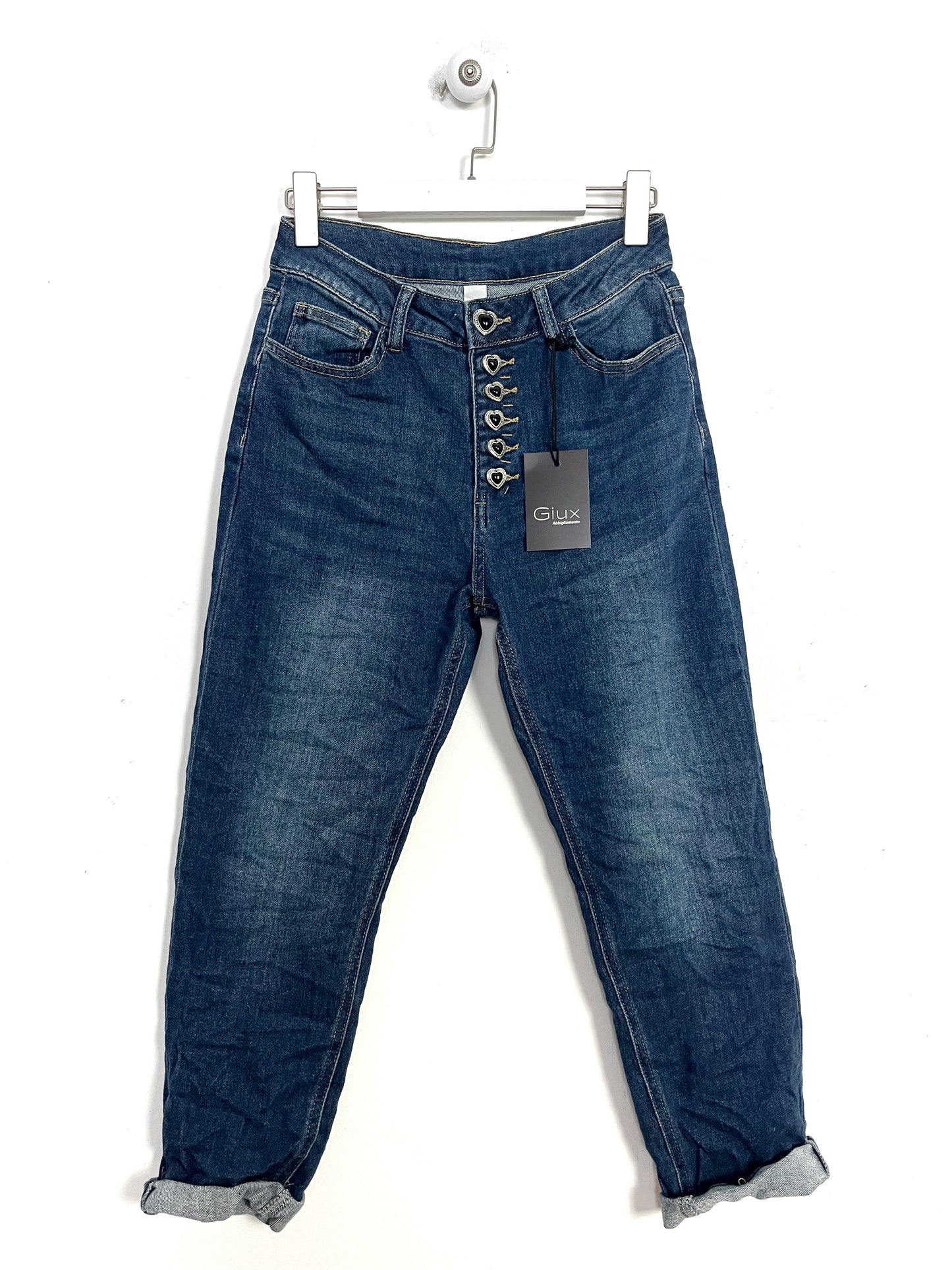 Jeans bottoni gioiello scuri ⬛️