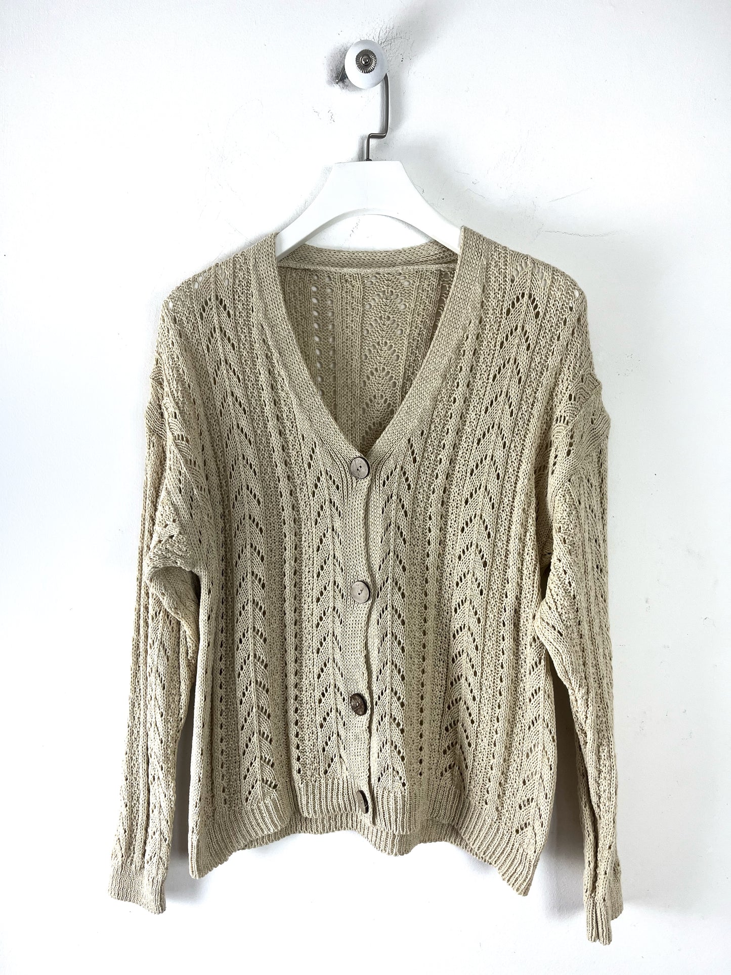 Cardigan in filo traforato