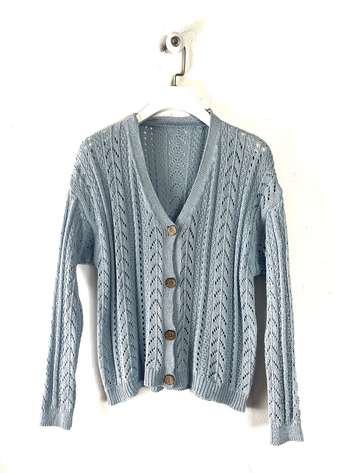 Cardigan in filo traforato