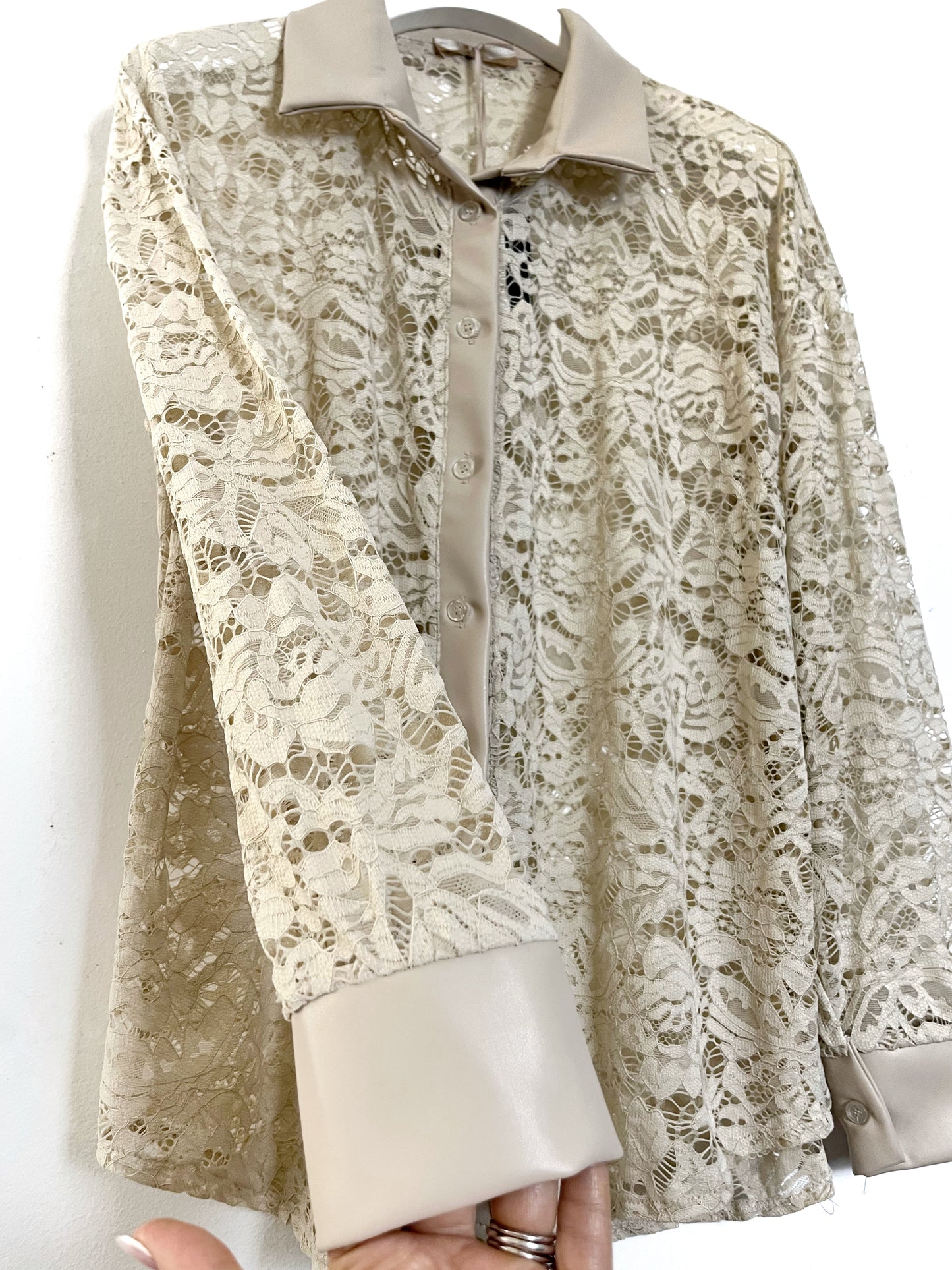 Camicia Pizzo ed Ecopelle