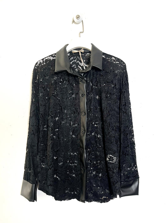 Camicia Pizzo ed Ecopelle