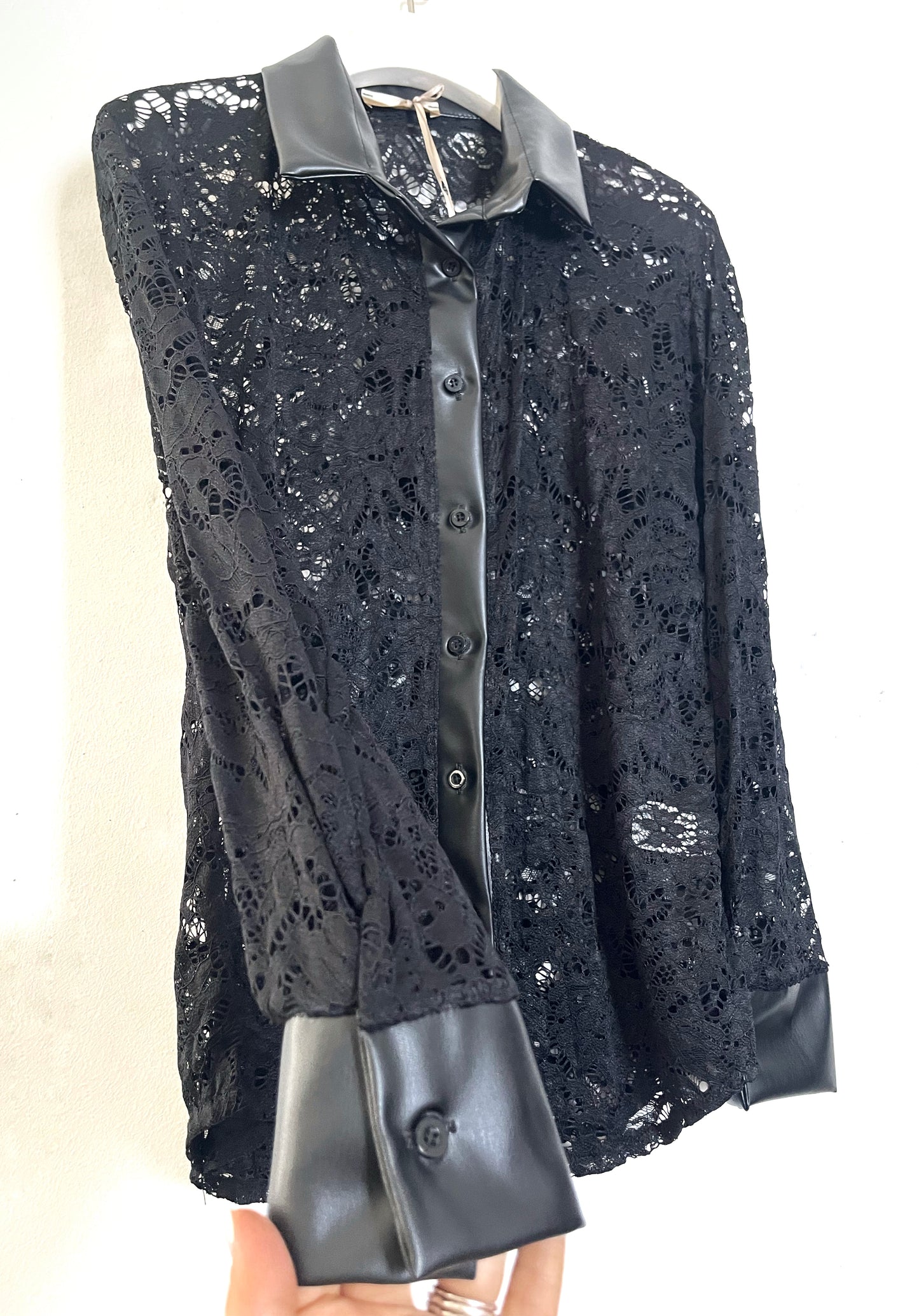 Camicia Pizzo ed Ecopelle