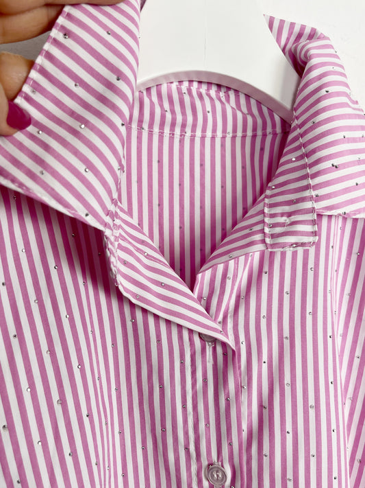 Camicia Righe con Strass ⚫️