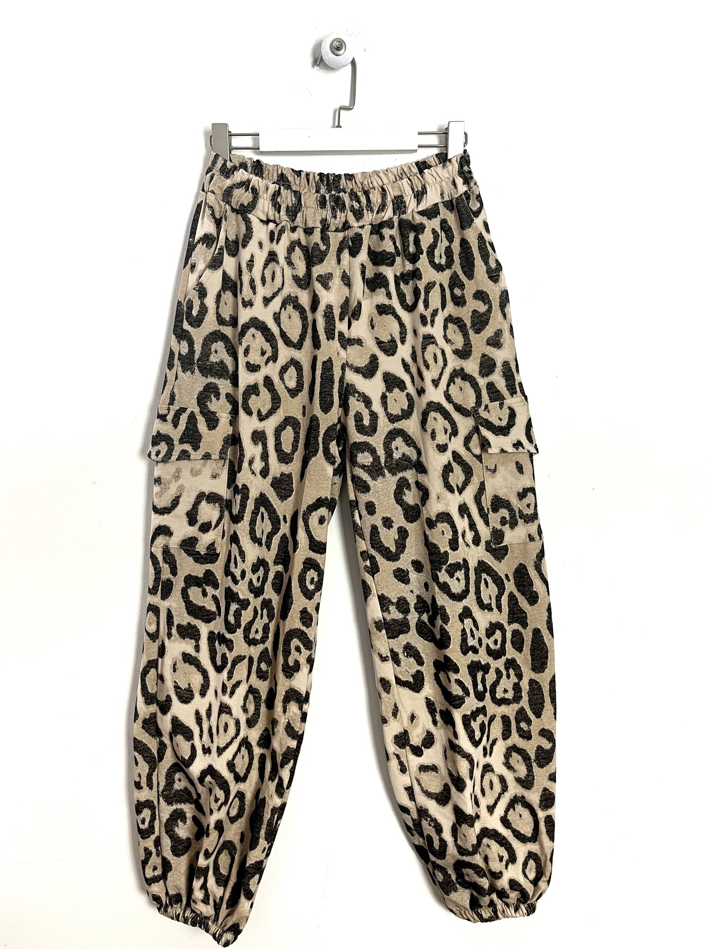 Cargo in felpa maculato