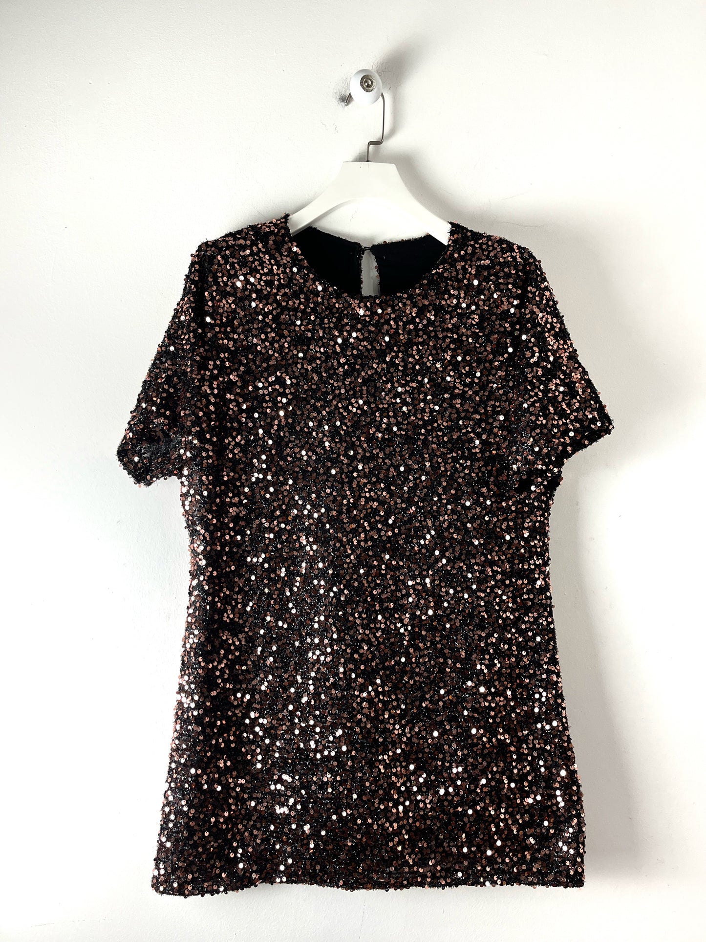 Abito tunica in paillettes mezza manica