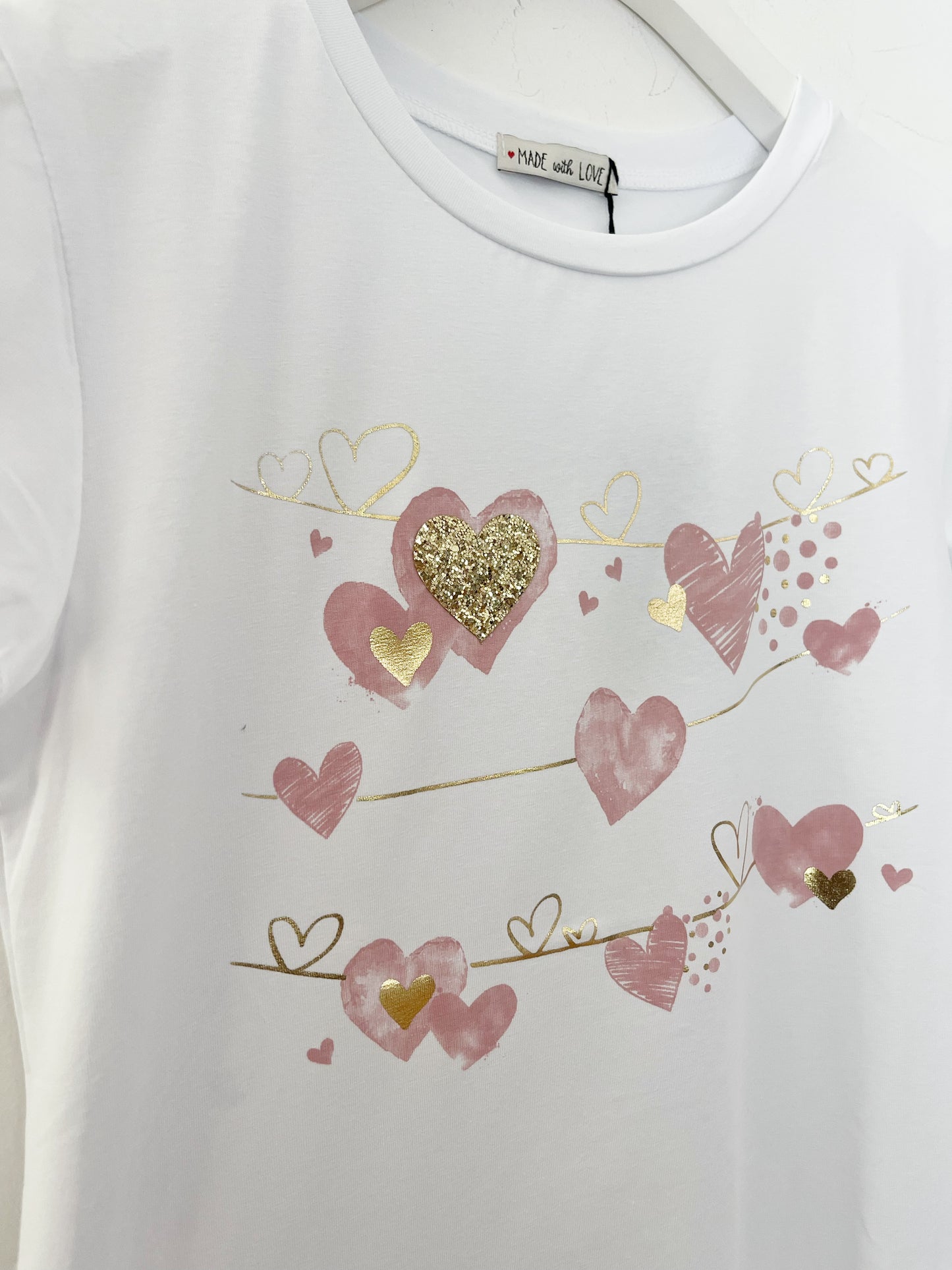 T-shirt cuori stesi slim