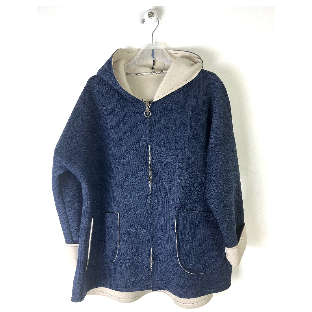 Giacca strutturata oversize in neoprene 🍁 tinta unita, con cappuccio e tasconi applicati