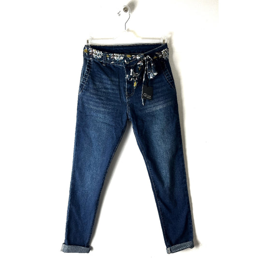 Jeans Arriccio 🍁elasticizzato vita medio alta, blu scuro