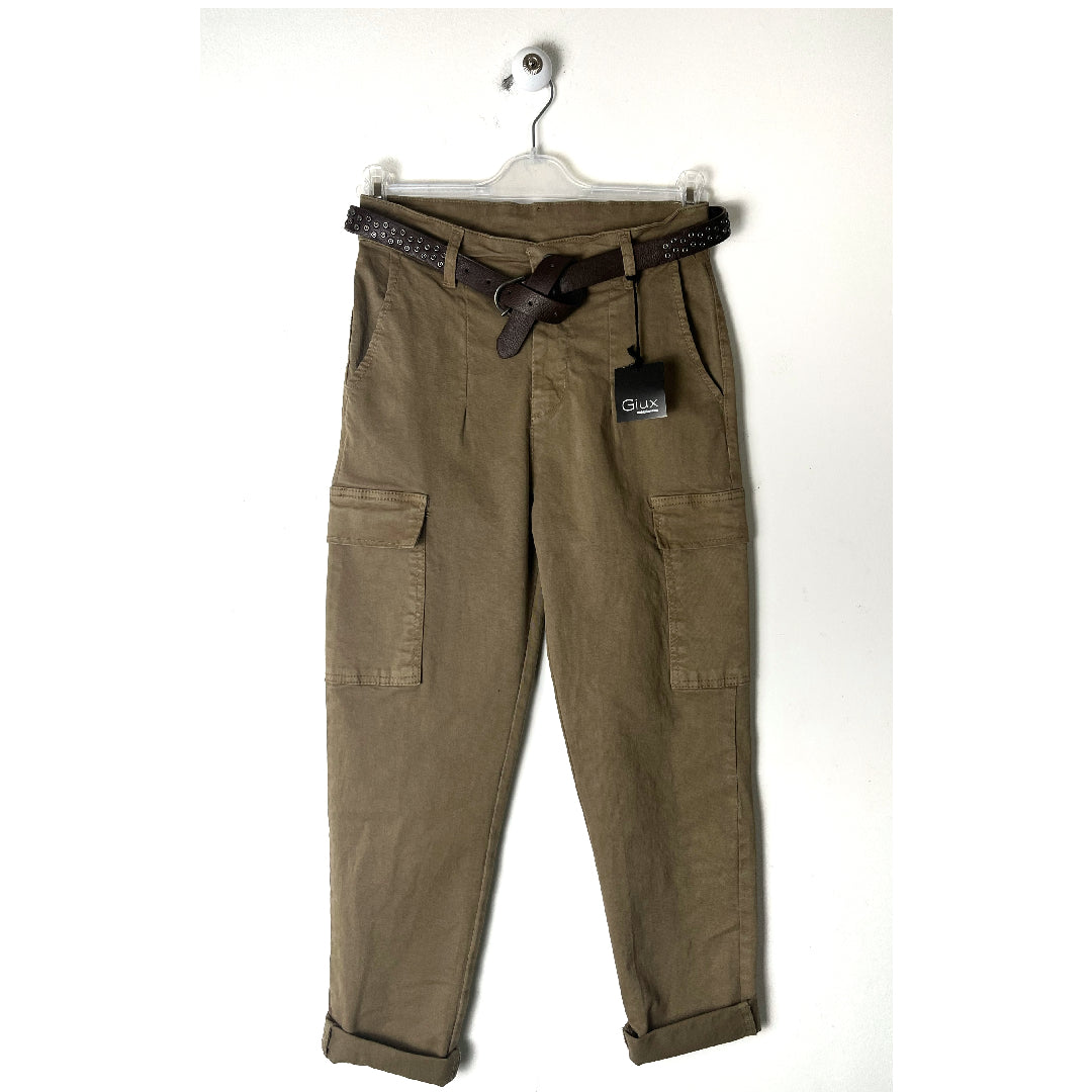 Cargo 🍁 tabacco, vita alta, gamba morbida