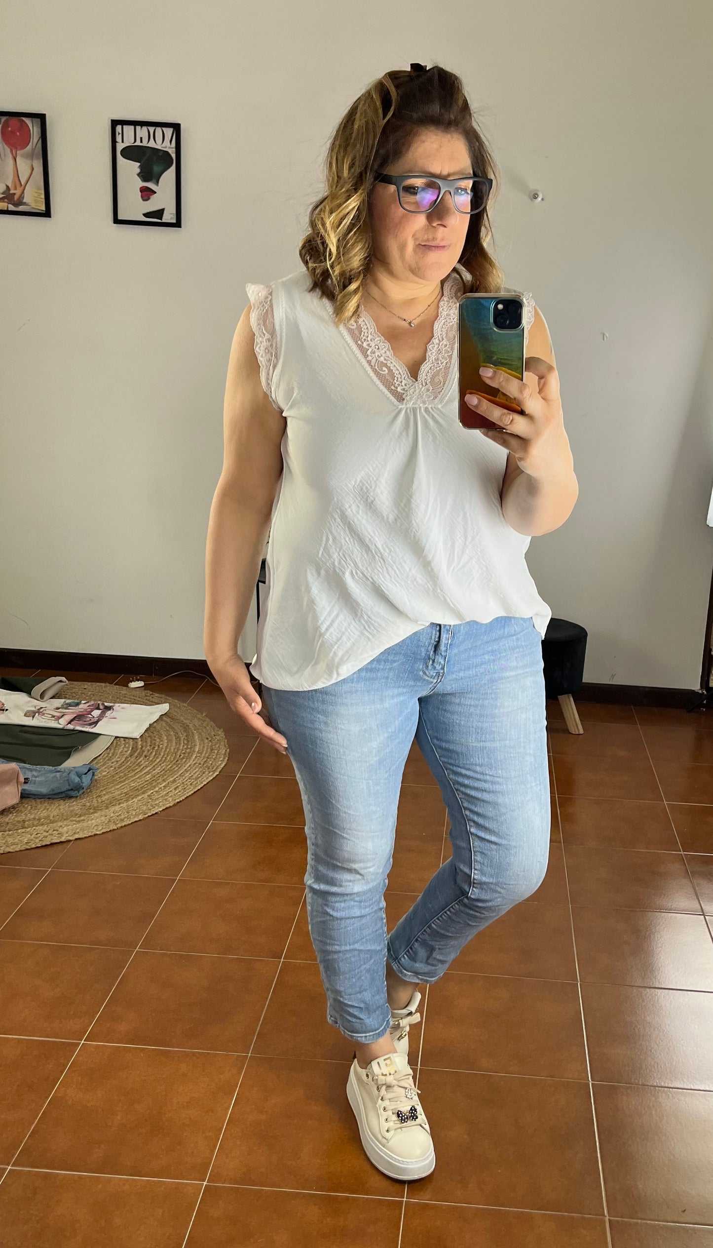 Blusa Lily con pizzo