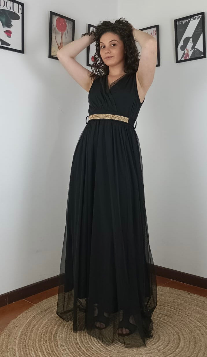 Abito cintura strass