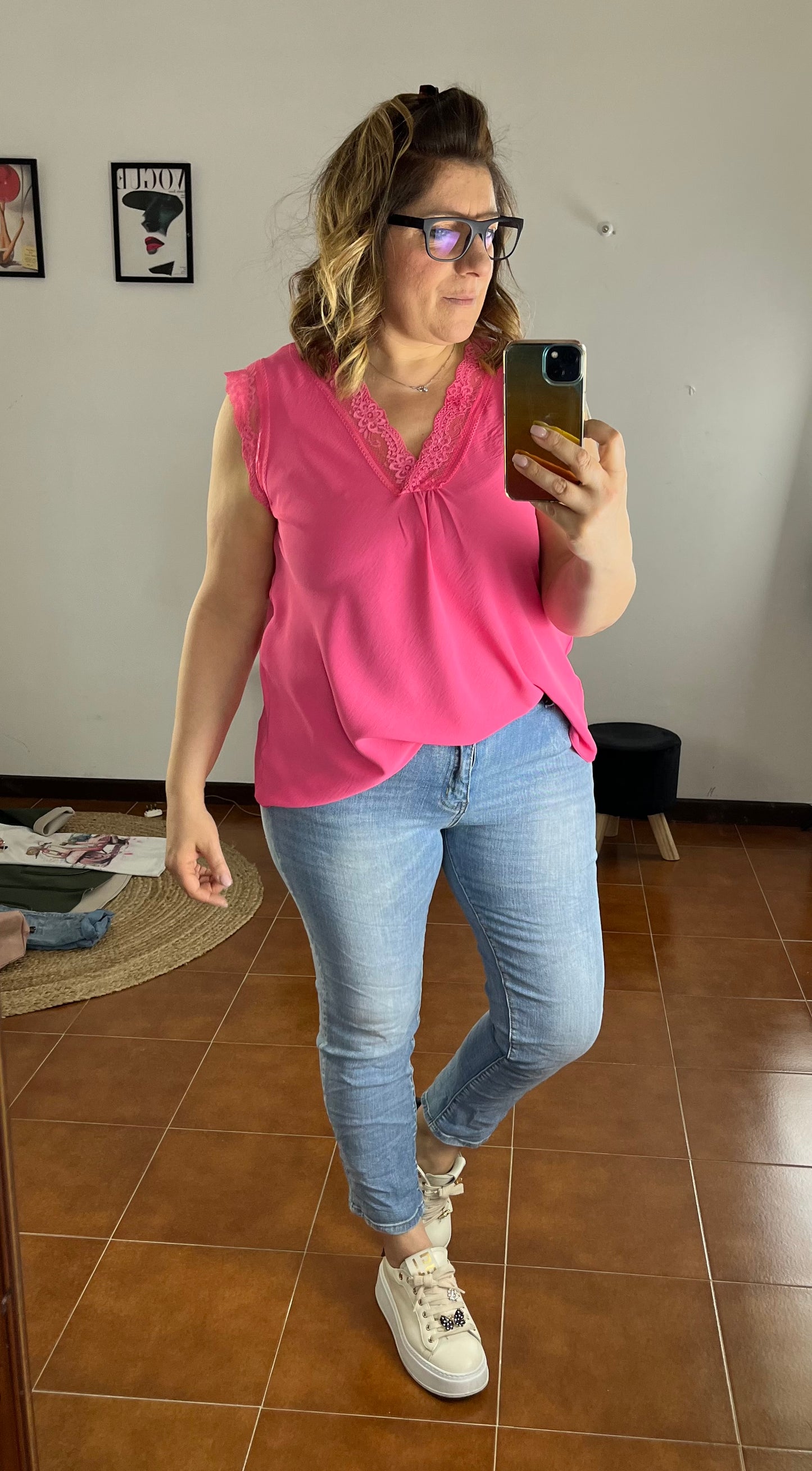 Blusa Lily con pizzo