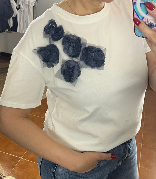 T-shirt Fiori in tulle ⬛️
