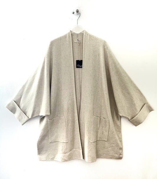 Cardigan kimono aperto davanti, maniche ampie in calda viscosa