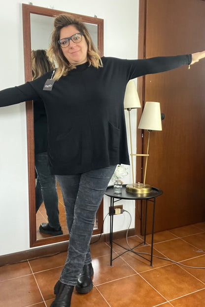 Maxi Maglia con tasche ⚫️