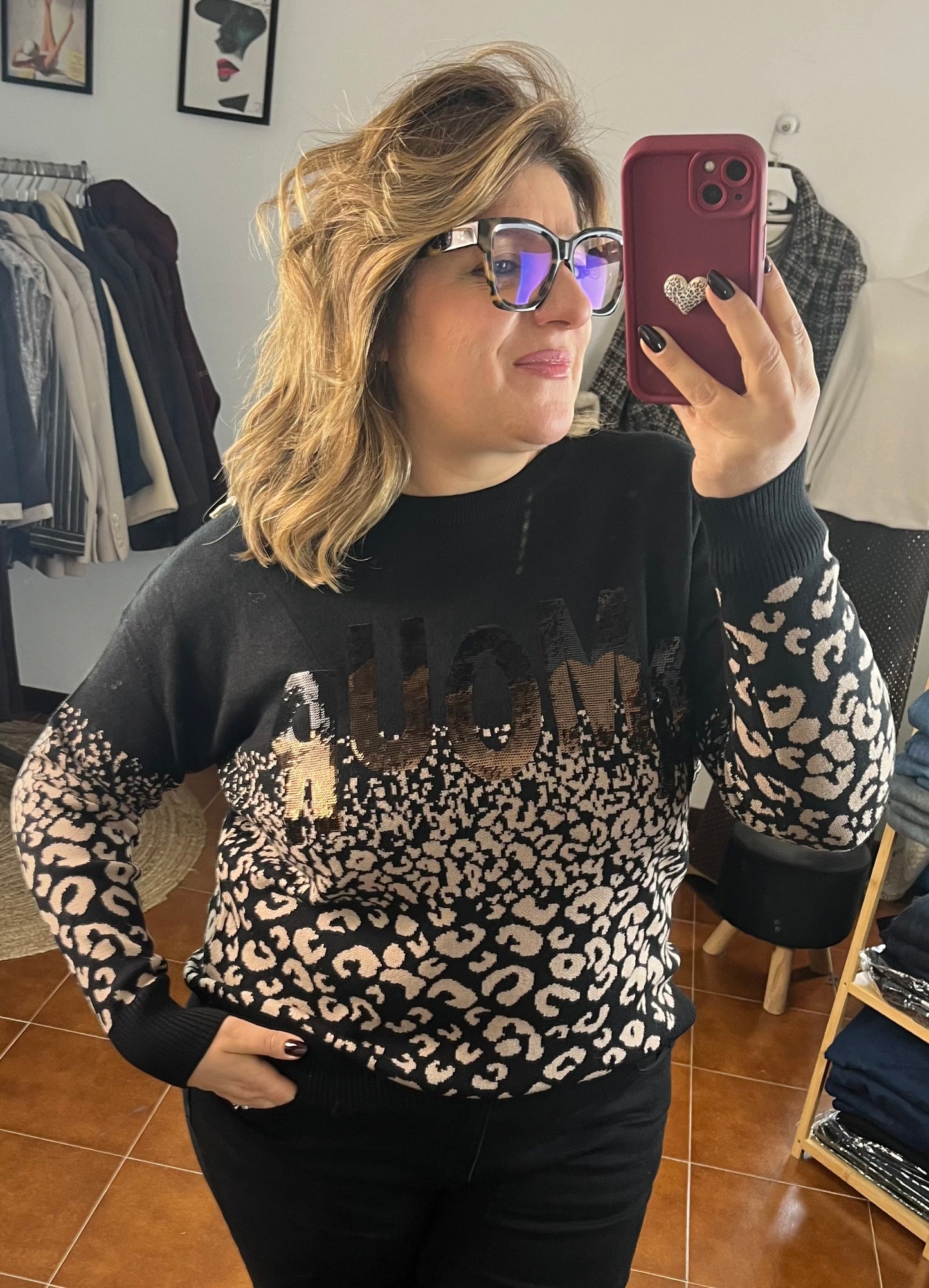 Maglioncino Girocollo Amour ⚫️