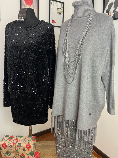 Blusa Fiocco Paillets ⚫️