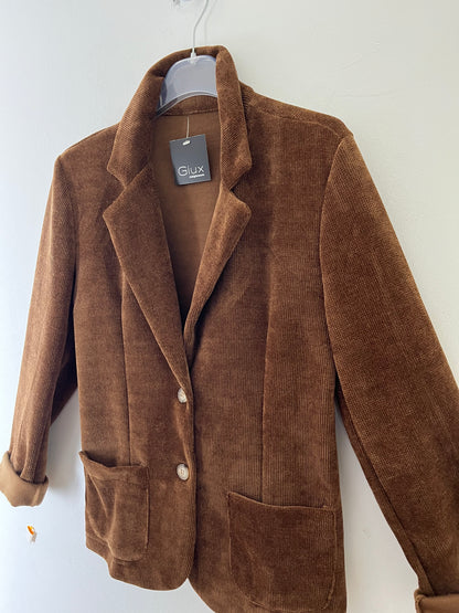 Blazer in morbida ciniglia, taglio classico