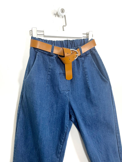 Jeans blu Ovetto, modello ballon, vita alta con elastico