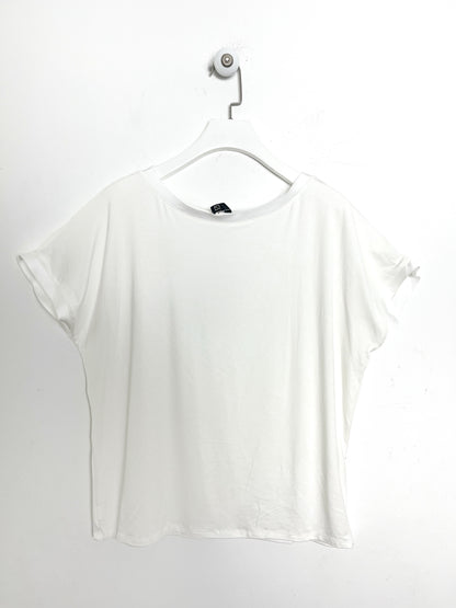 T-shirt con profili in raso