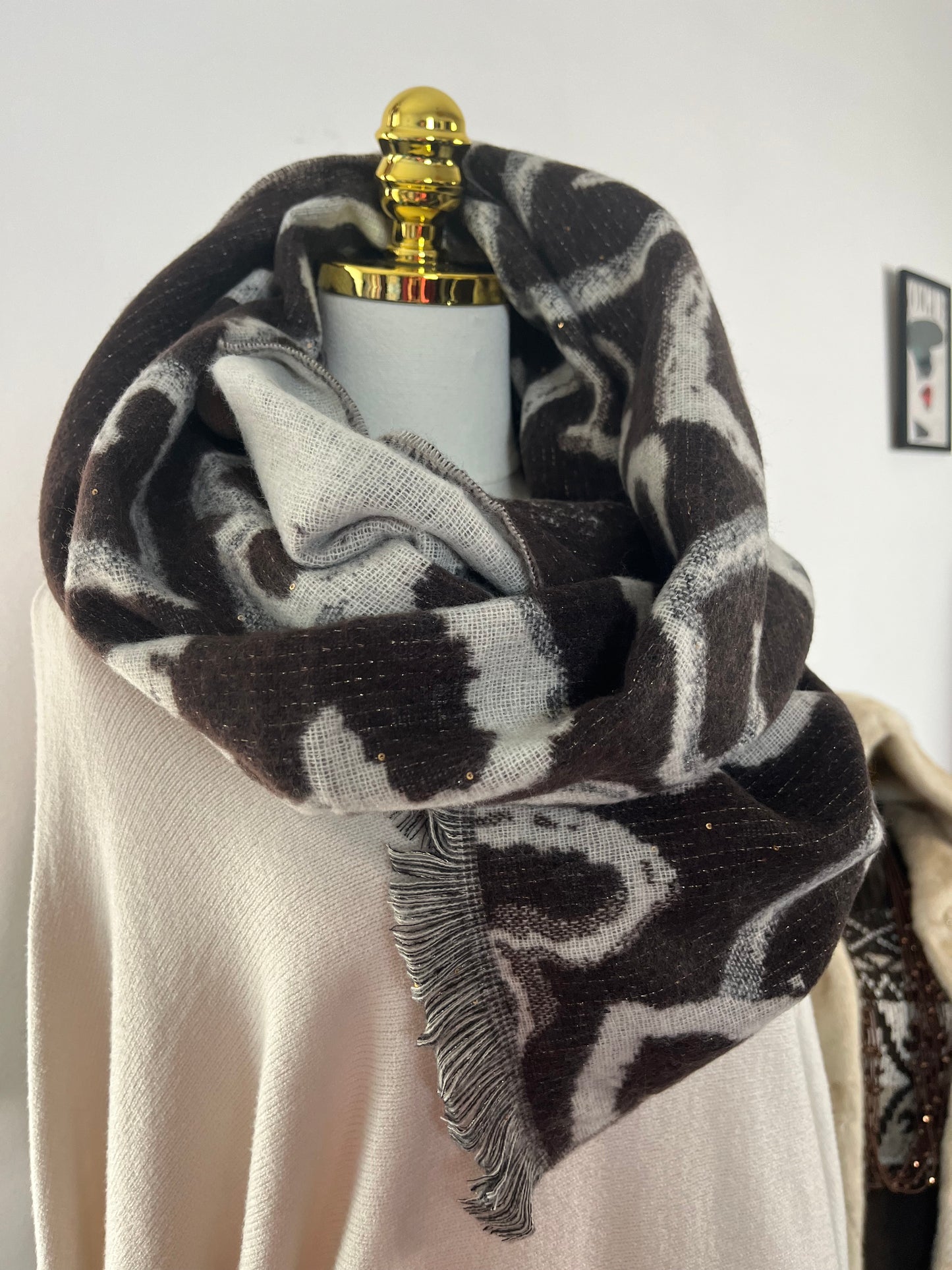 Sciarpona Cuori Lurex