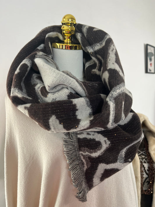 Sciarpona Cuori Lurex