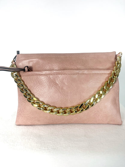Bustina ecopelle con catena oro